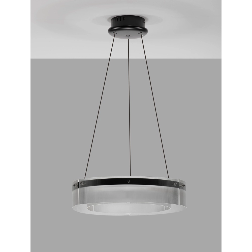 Design pendant lamp Pauline black with glass Ø 55cm Lyora 5212017445377
