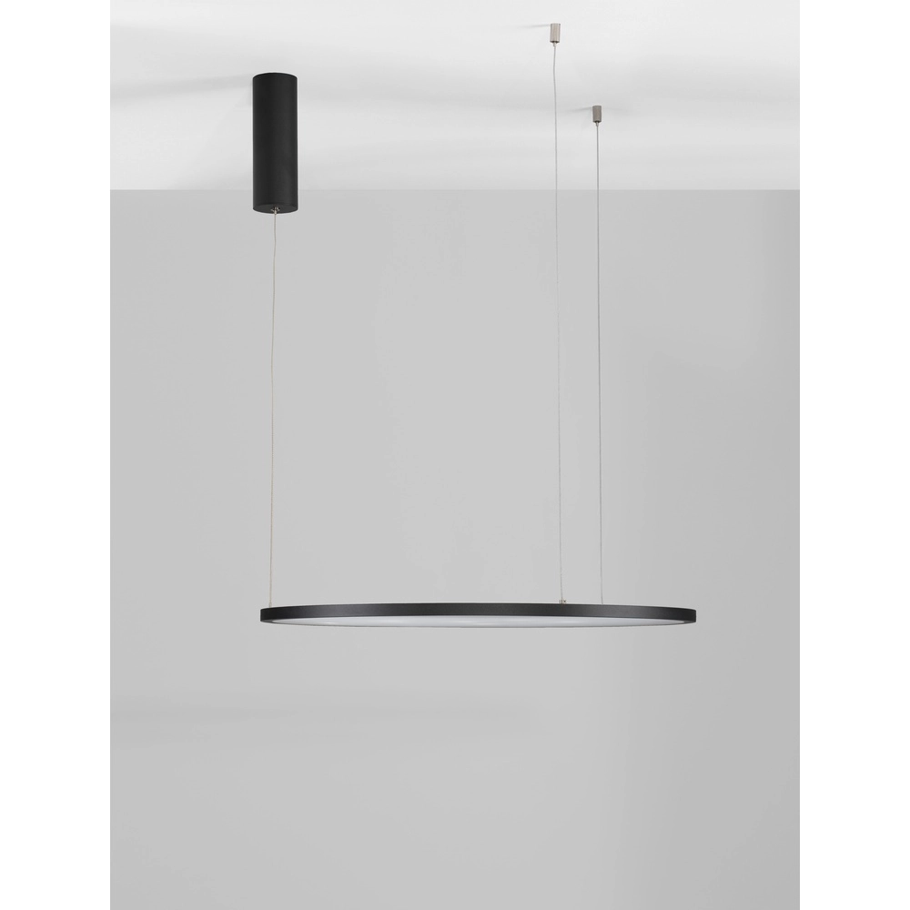 Round pendant lamp Tarquin black Ø 60cm