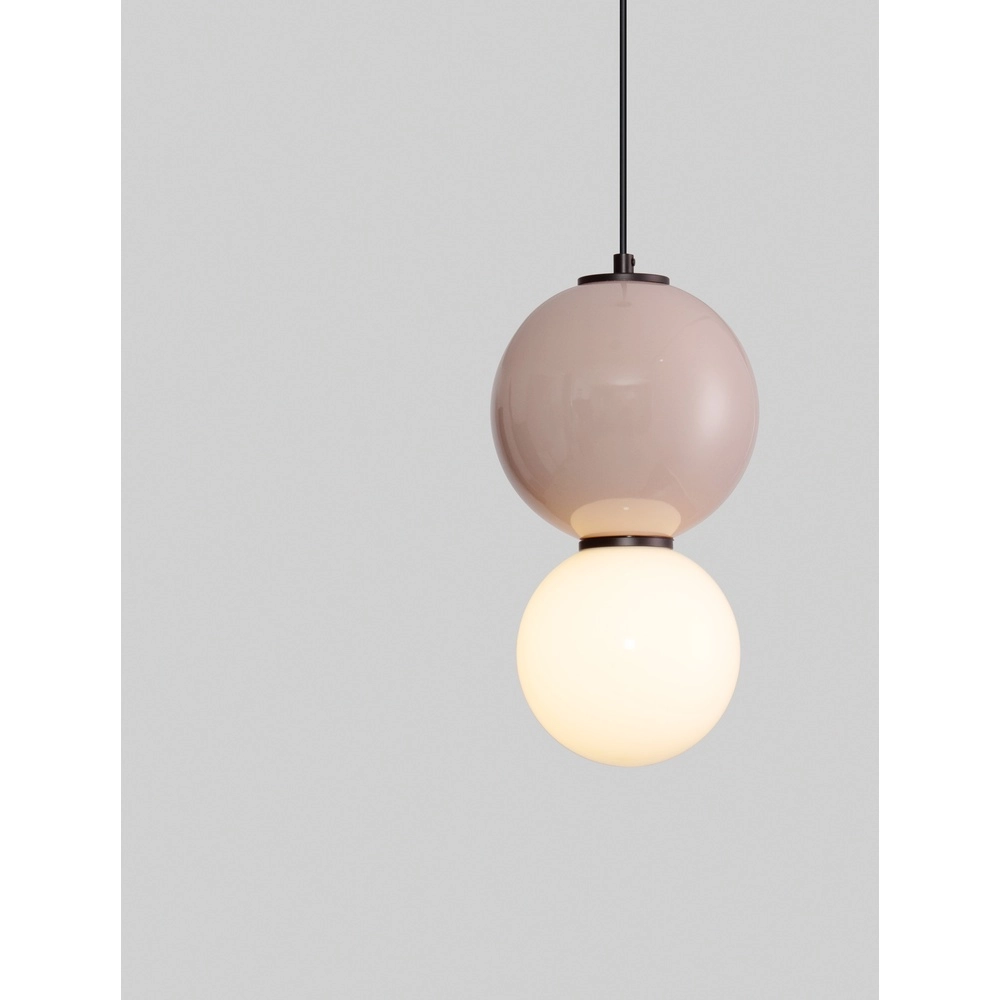 Pendant lamp Noesis Ø 18cm mocha brown with white Lyora 5212017483676