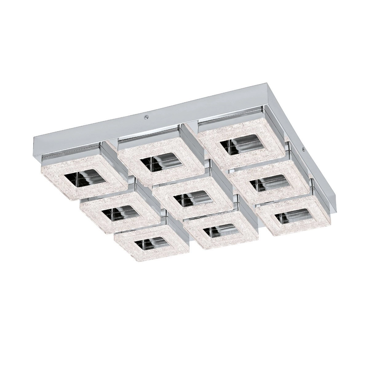 LED flush ceiling light Fradelo 9x4w - 3000K - 44cm chrome with crystal