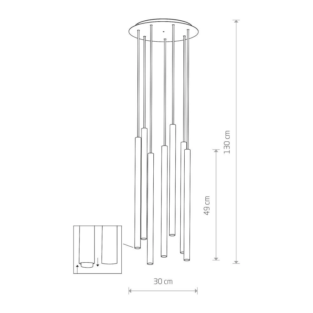 White hanging lamp Laser 7-light Lyora 5903139891899