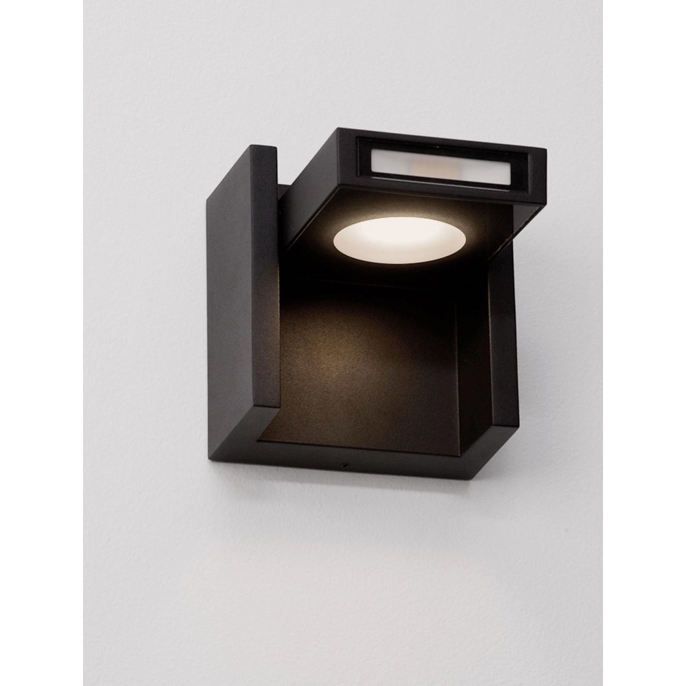 Wall lamp Kioo black with wood Lyora 5212017478795