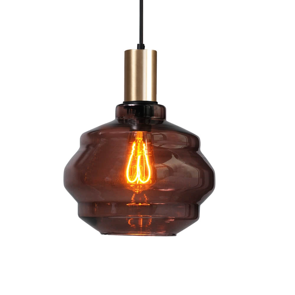 3-light hanging lamp - gold - Porto with different glasses Masterlight 8718121270067