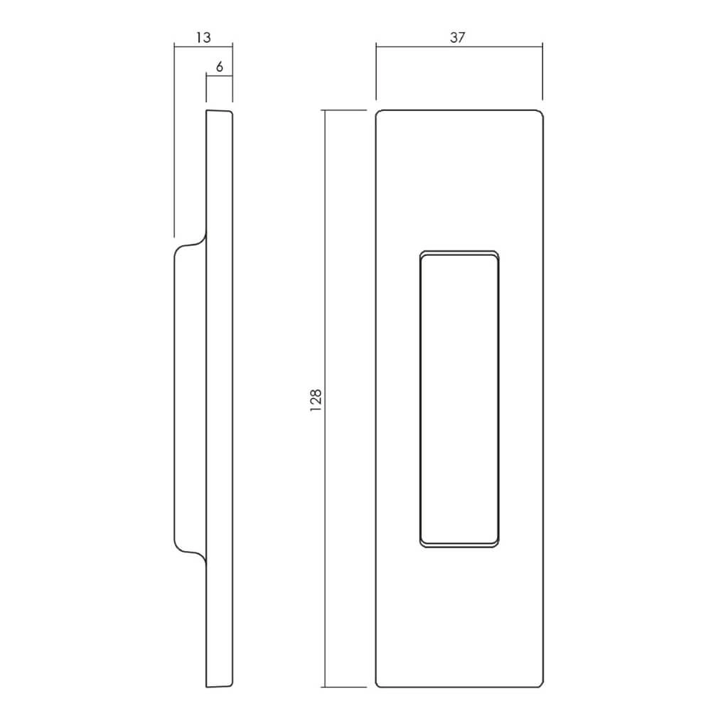 Sliding door handle Siro brass Olivari 8714186482179