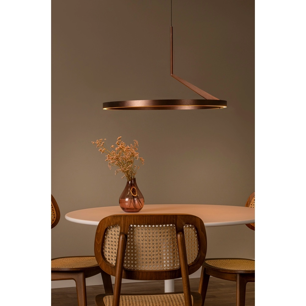 Sleek LED pendant light Applause copper red - Ø 60cm Premium by Lucide 5411212221834