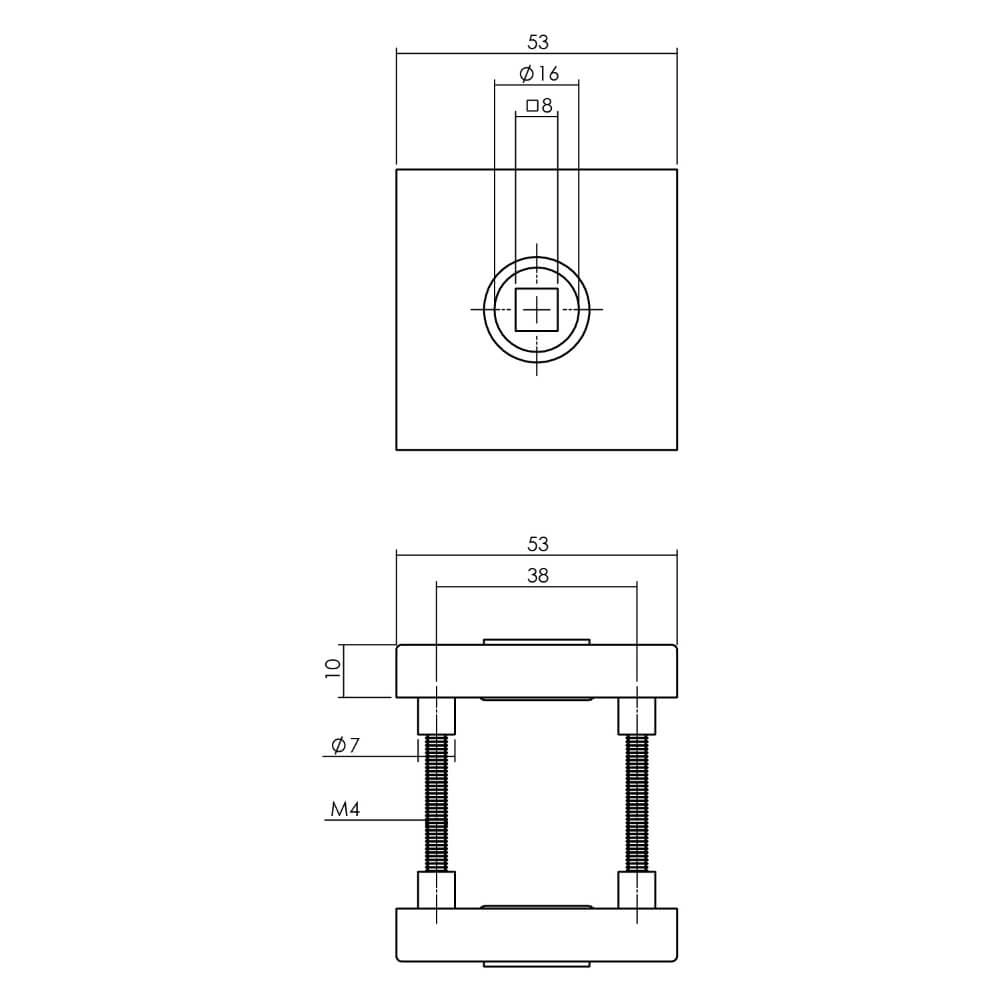 Backdoor hardware Jura square stainless steel Intersteel 8714186696637