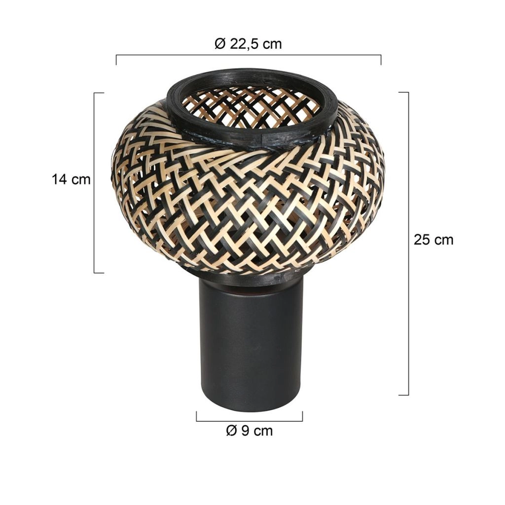 Table lamp Nox Light with bamboo shade Ø22,5cm Steinhauer 8712746182927
