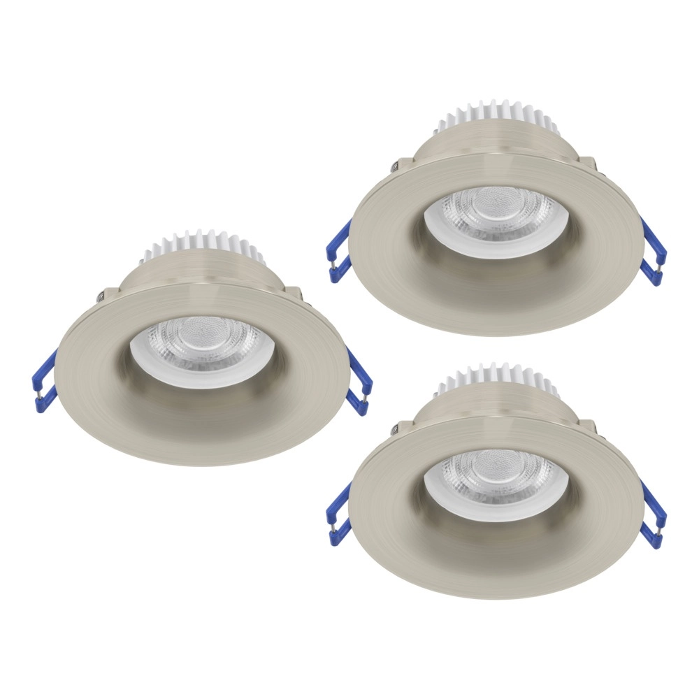 Set of 3 recessed spotlights Salabate nickel Ø 8.8cm IP65