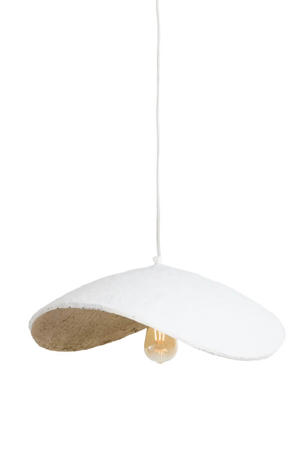White pendant lamp Lonia 53cm