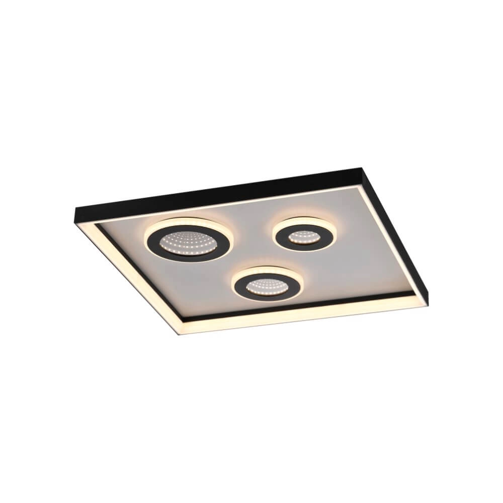 Square ceiling lamp Dune black