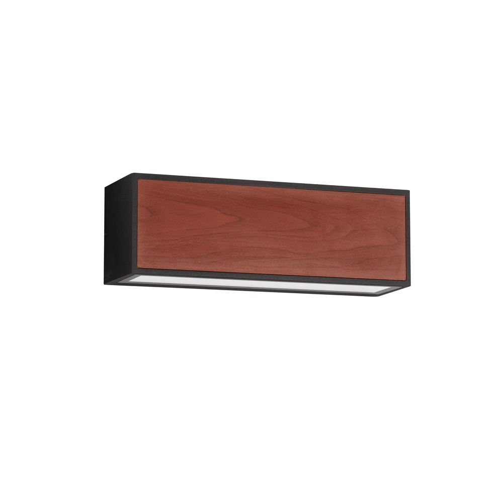 Solar wall lamp Brown black with wood Lyora 5212017449443
