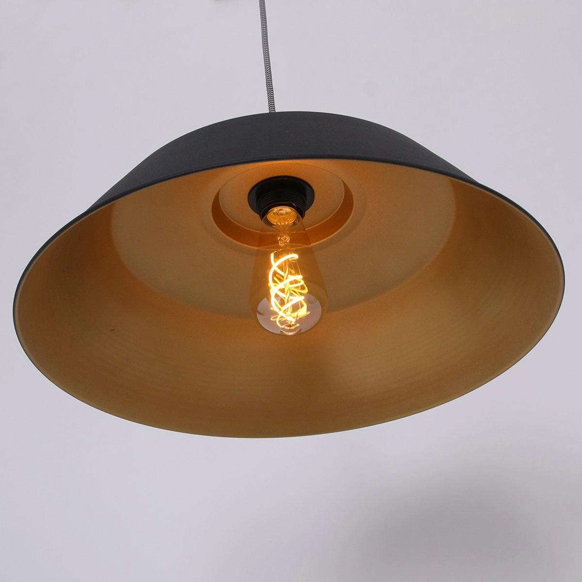 Pendant lamp Mexlite black with gold Steinhauer 8712746114706