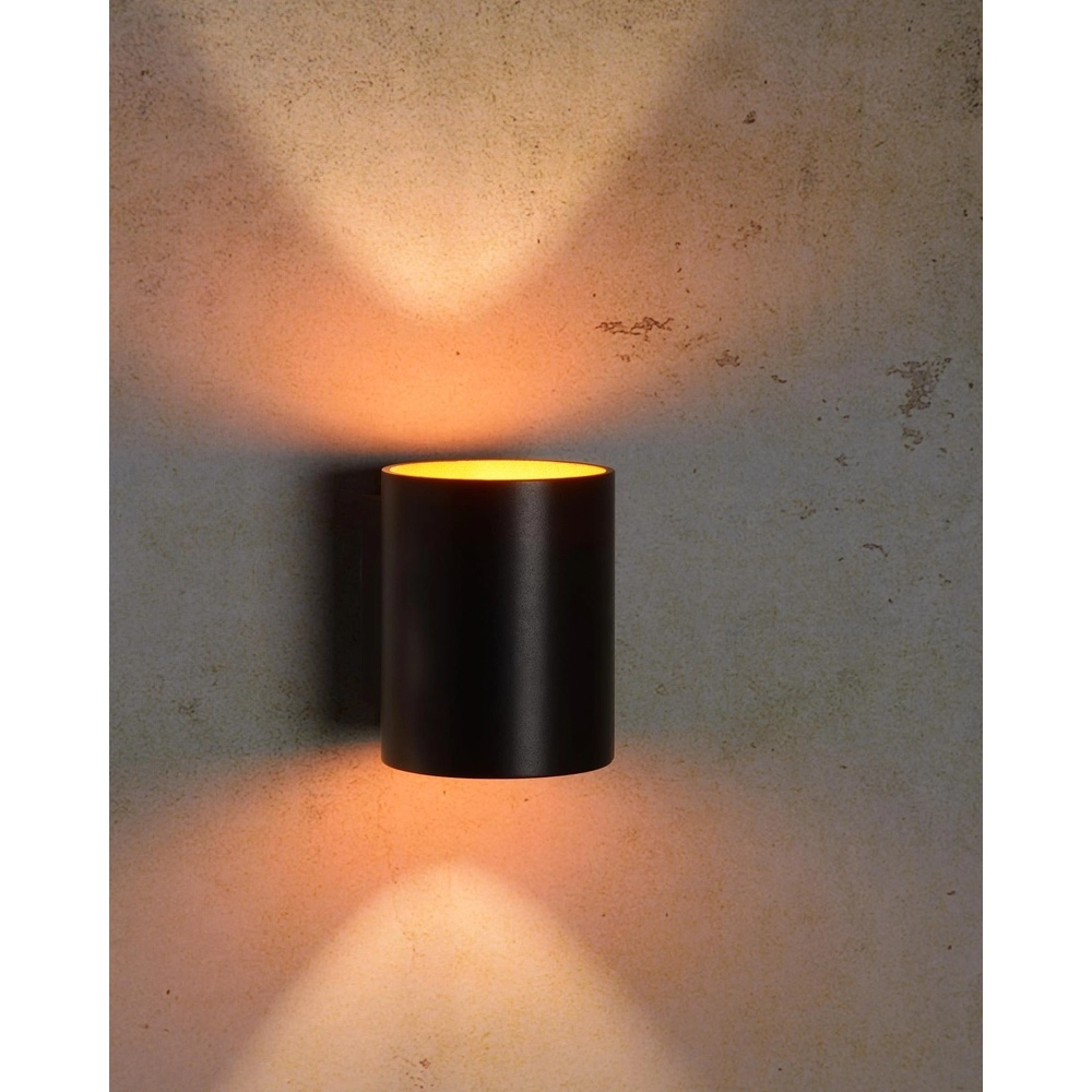 Wall lamp Xera Ø 8cm black Lucide 5411212233646