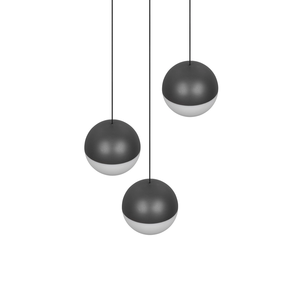 3-light pendant lamp Senta round anthracite Trio 4017807697834