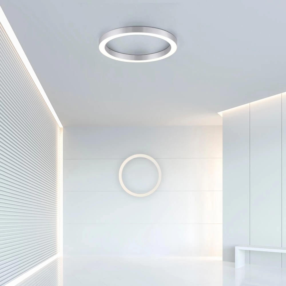 Round floor lamp Pure Lines Round Ø 50cm aluminum Paul Neuhaus 4012248375860