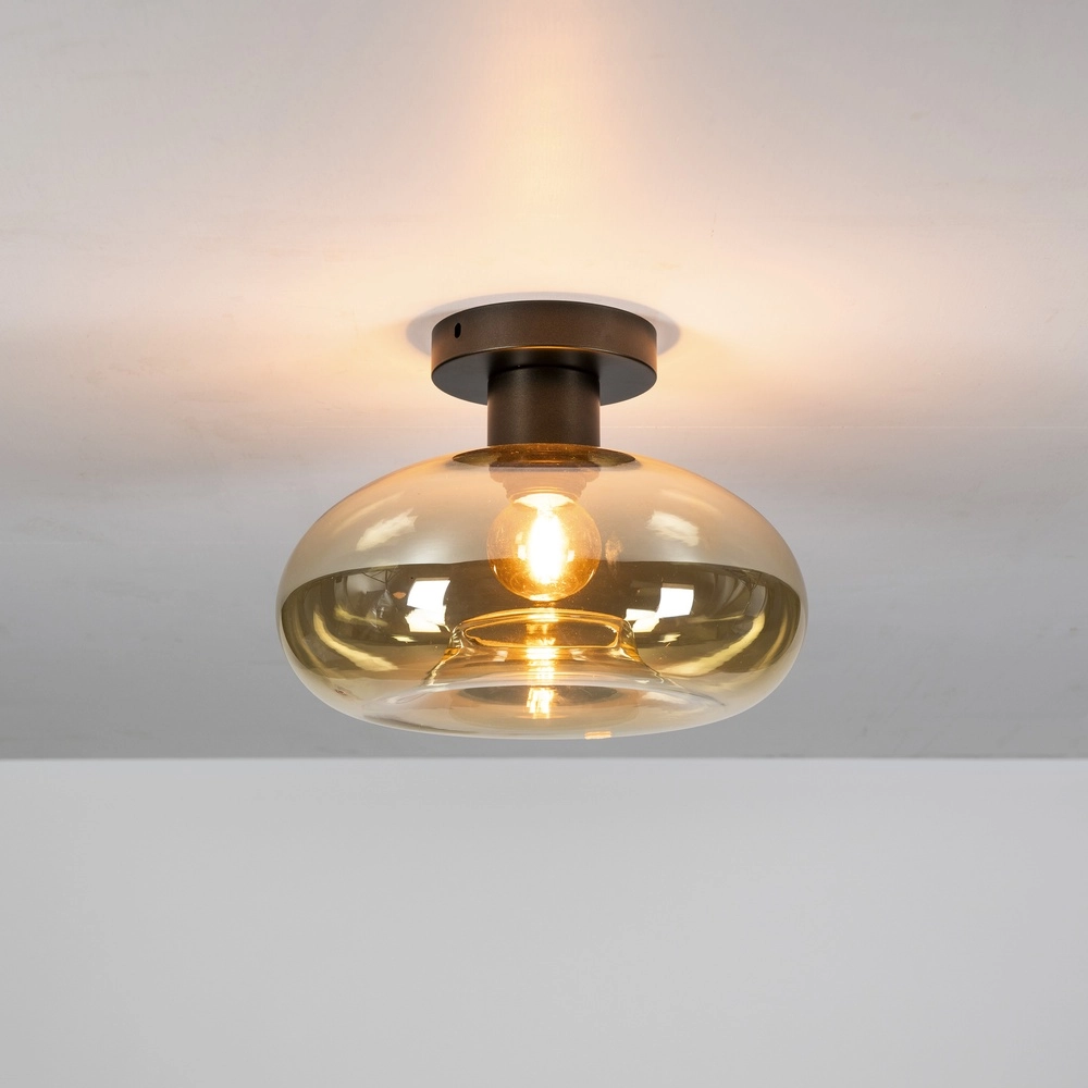Glass ceiling lamp Soll Ø 27cm - amber glass