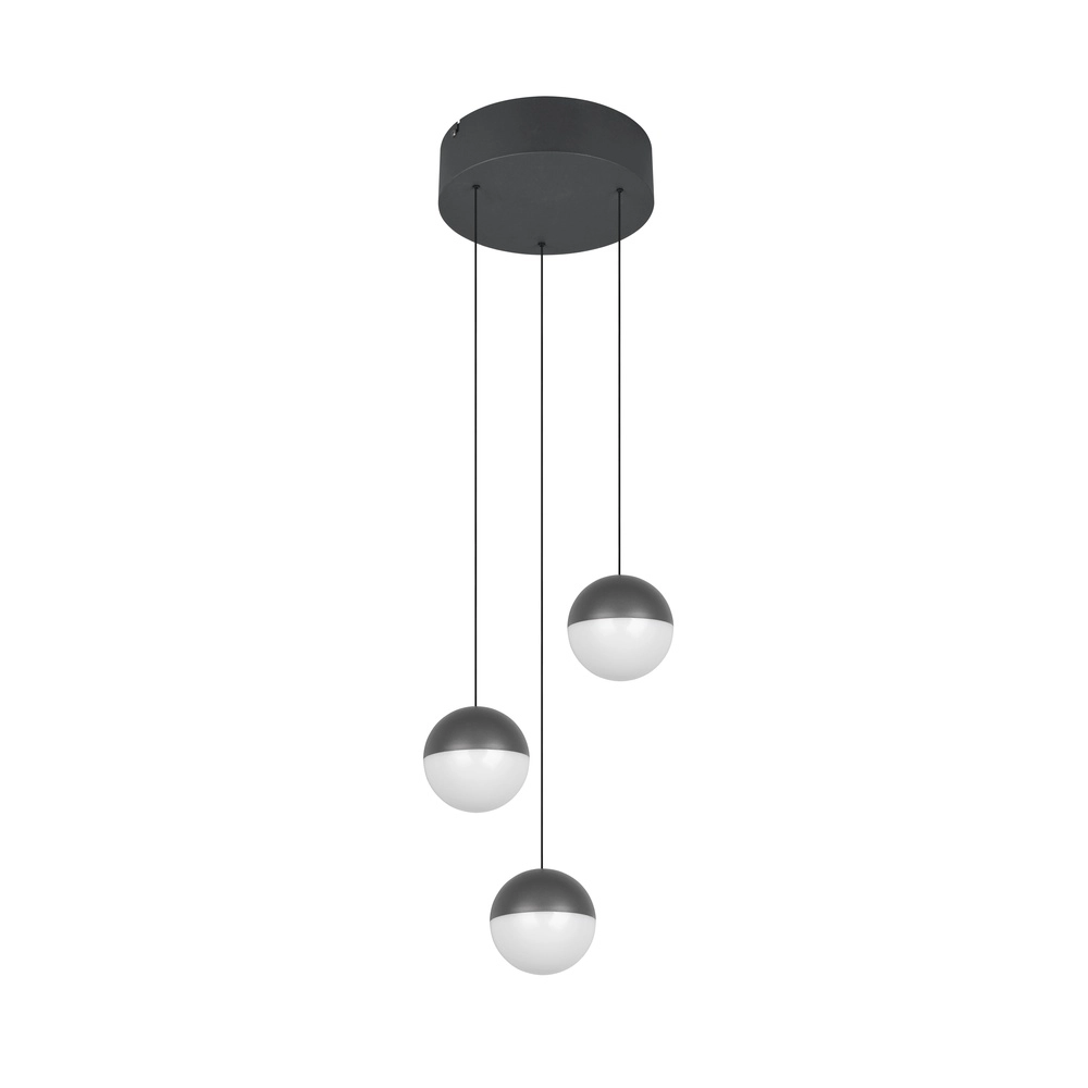 3-light pendant lamp Senta round anthracite Trio 4017807697834