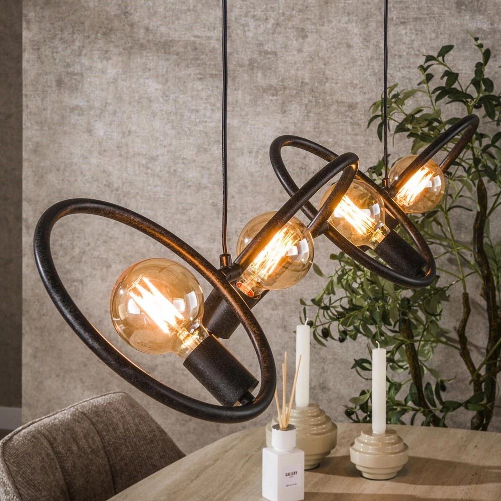 Design pendant lamp Loop black - 4x E27 Lyora 8716803511057