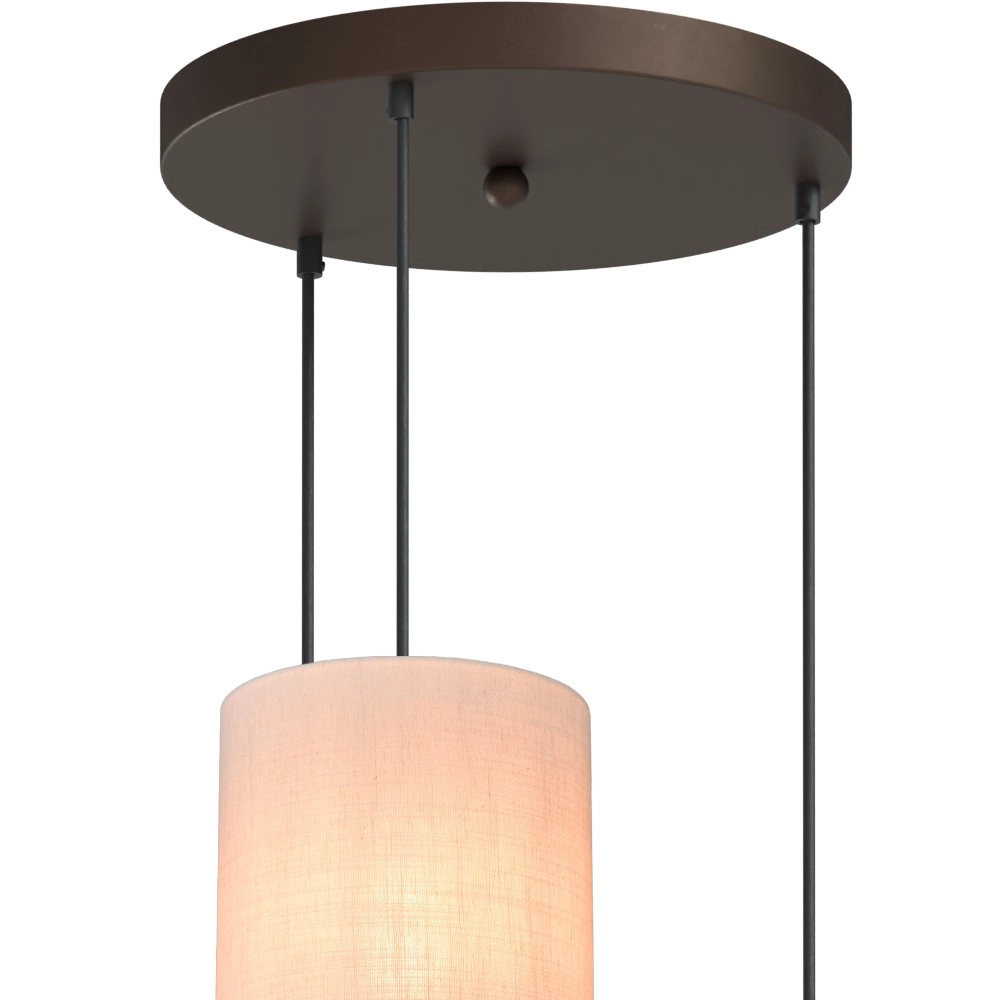 3-light pendant lamp Lisbourg Cocoa with off white cap Masterlight