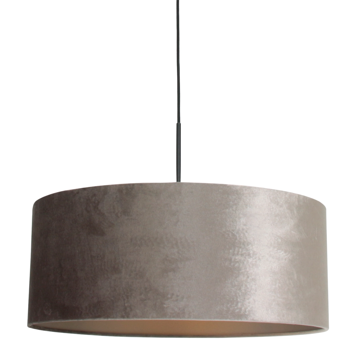 Hanging lamp Sparkled 50cm black with Taupe velvet shade