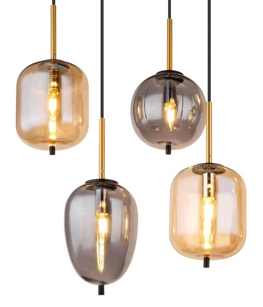 8-light pendant lamp Blacky black Globo 9007371443703