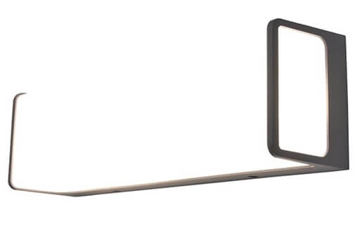 Anthracite wall lamp Doblo rectangular