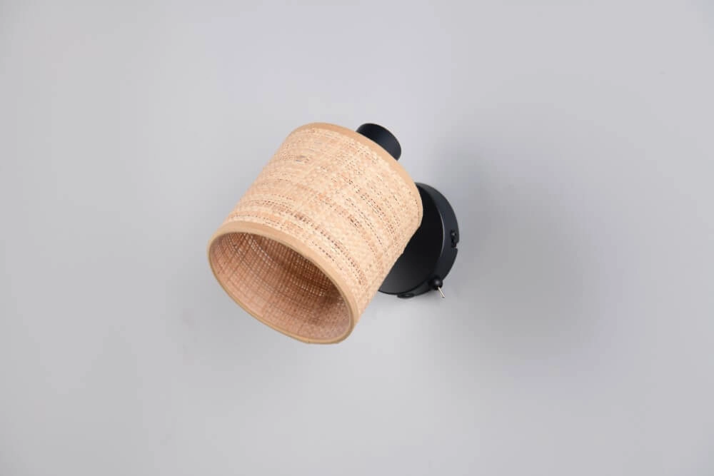 Black wall lamp Aimee with cream cap Trio 4017807637335