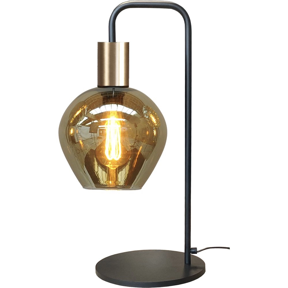 Table lamp glass Bounty black and gold