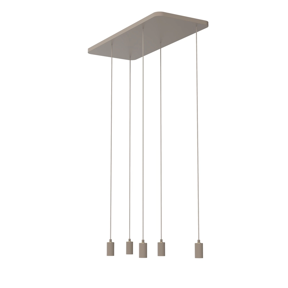Sand brown pendant lamp Madox 5-light