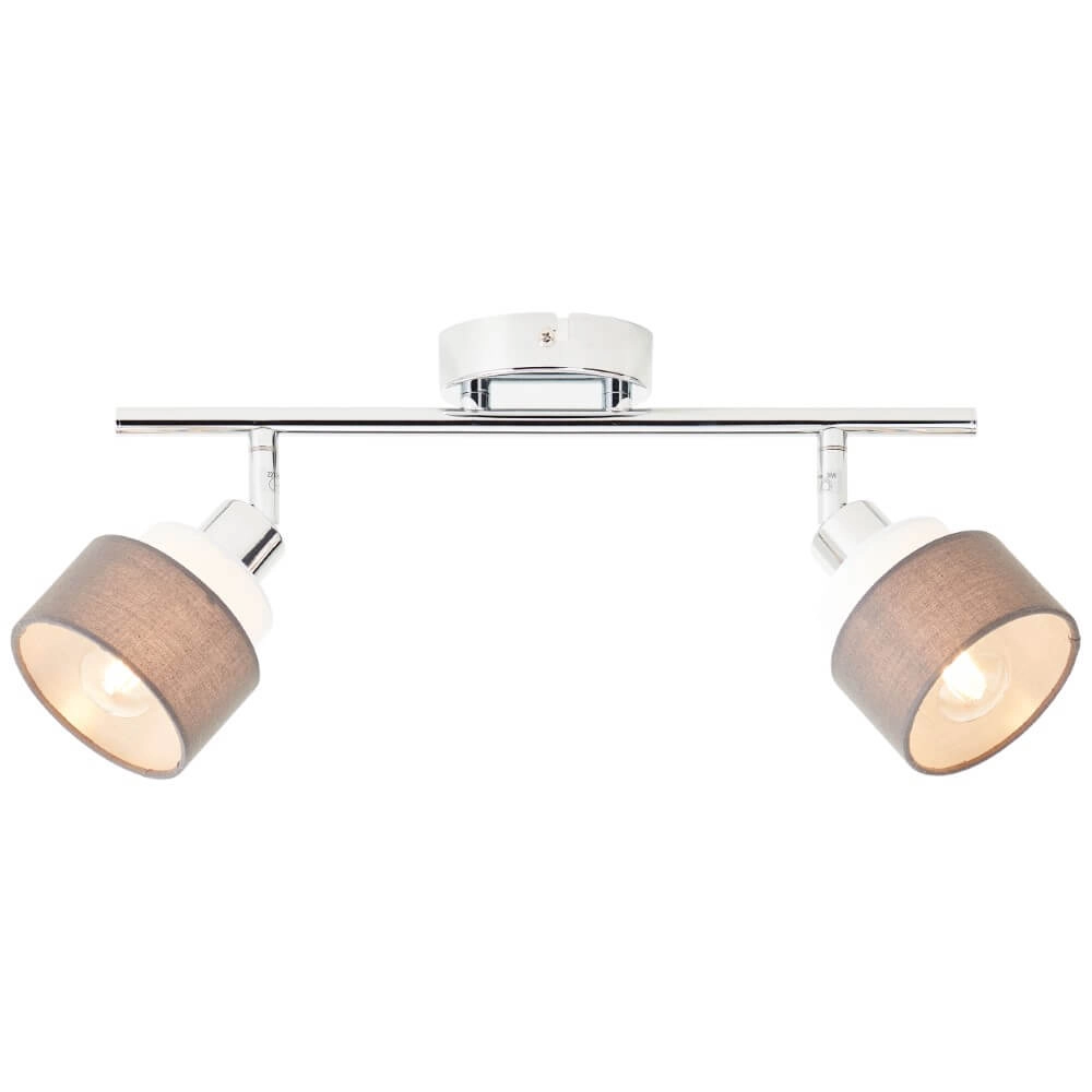 2-light ceiling lamp Naples chrome with white