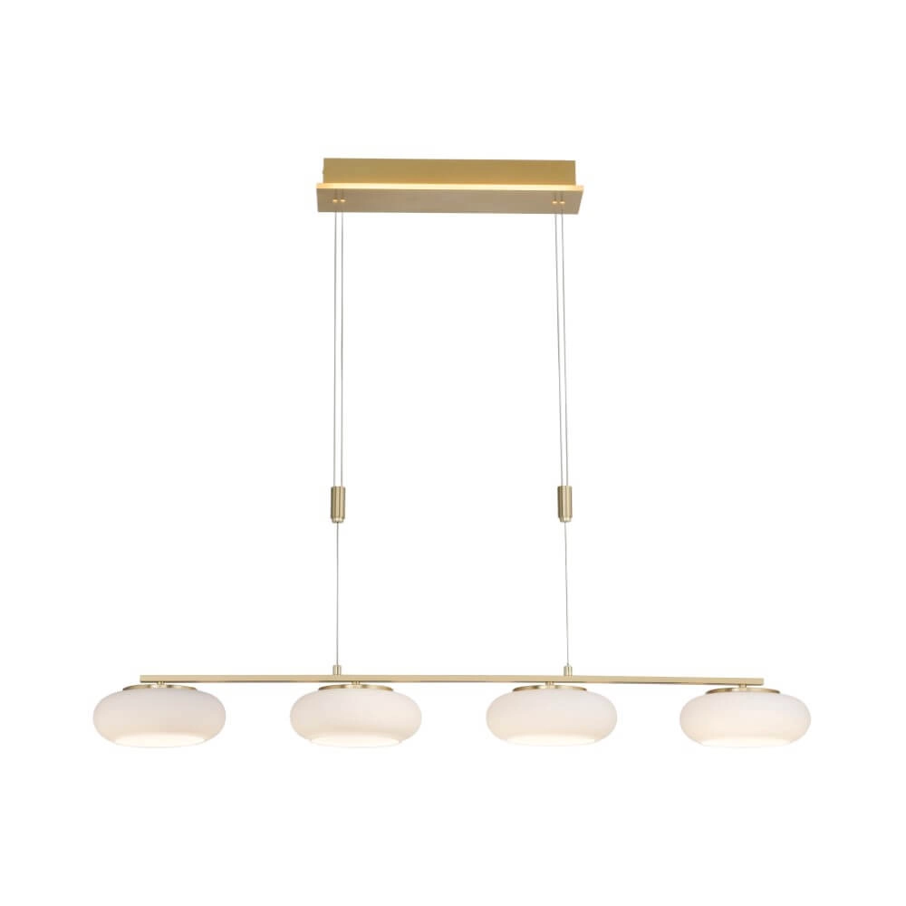 4-light pendant lamp Q-Etienne brass straight Paul Neuhaus 4012248350478