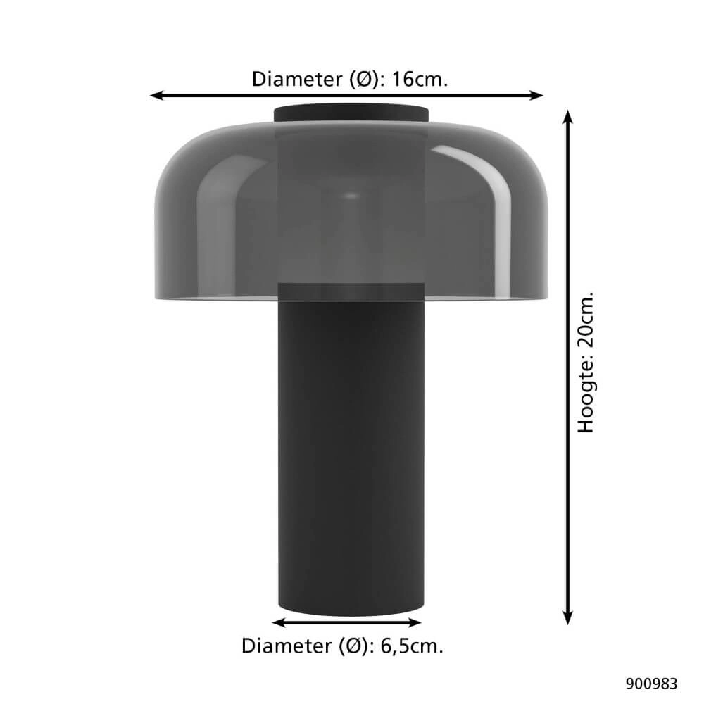 Design table lamp Ponente black Eglo 9008606297863