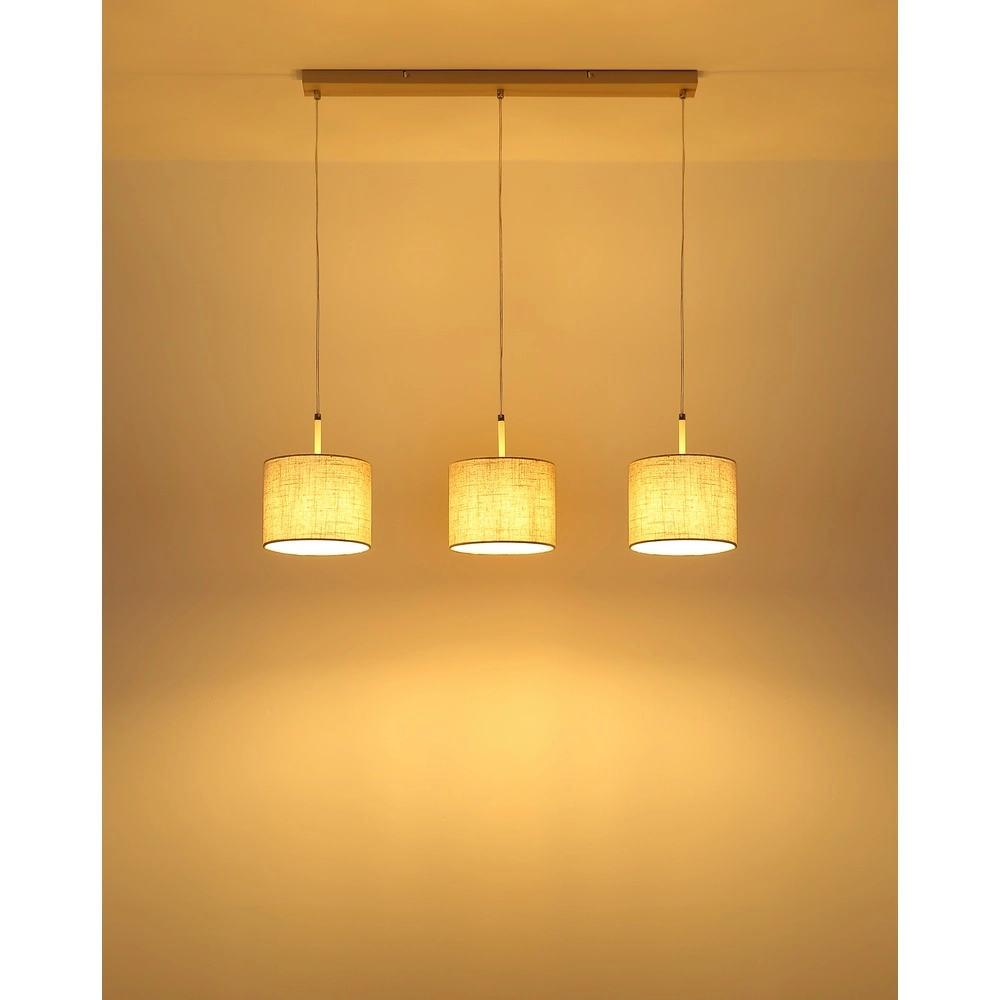 3-light pendant lamp Deleon sand brown straight Globo 9007371578900