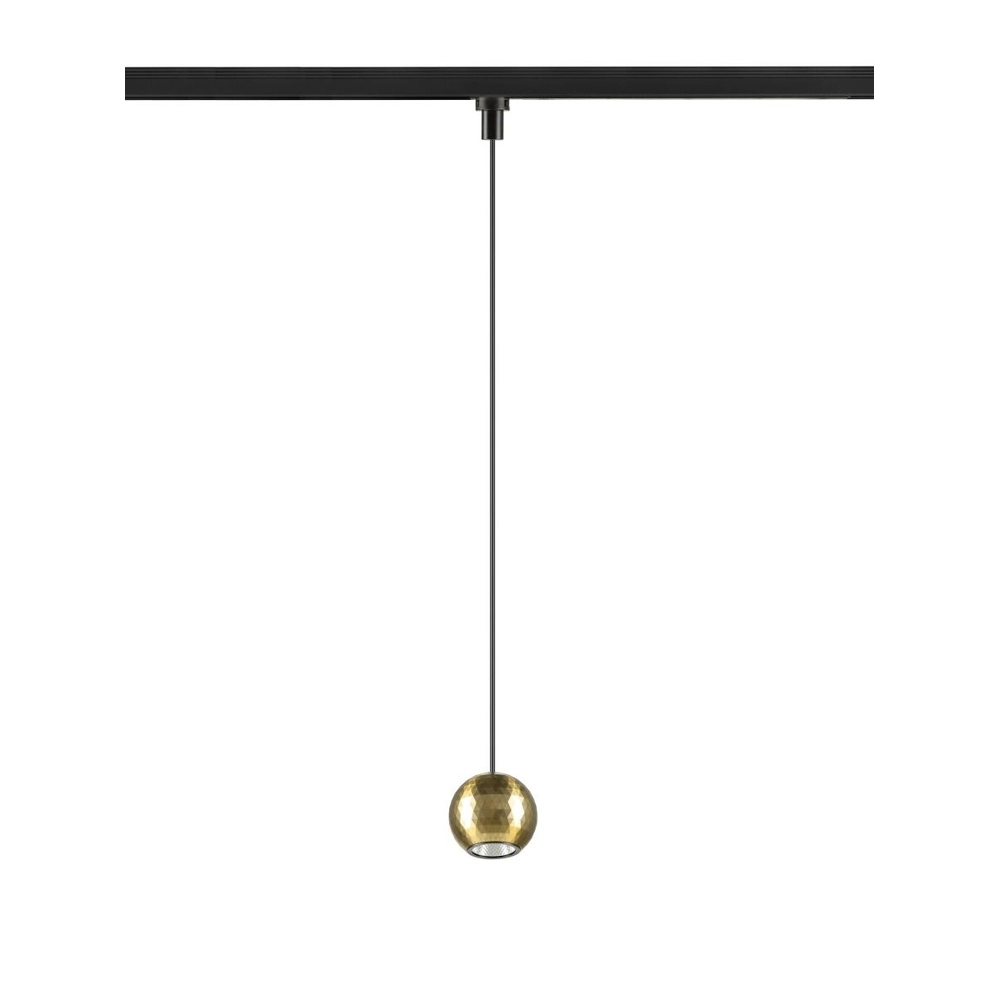 Pendant light for rail Dysko 1-phase black with gold SLV 4024163317009