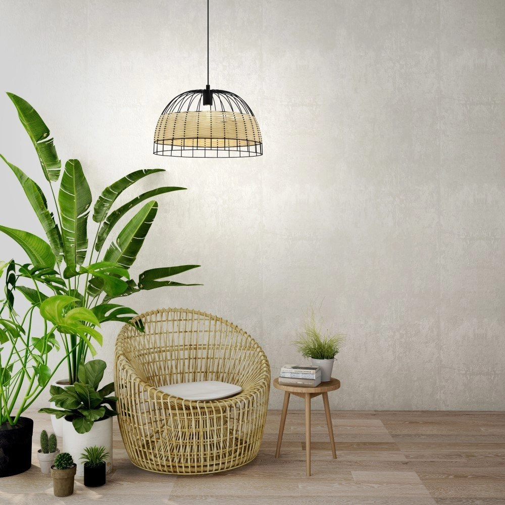 Rattan pendant lamp Anwick Ø 50cm Eglo 9002759433123