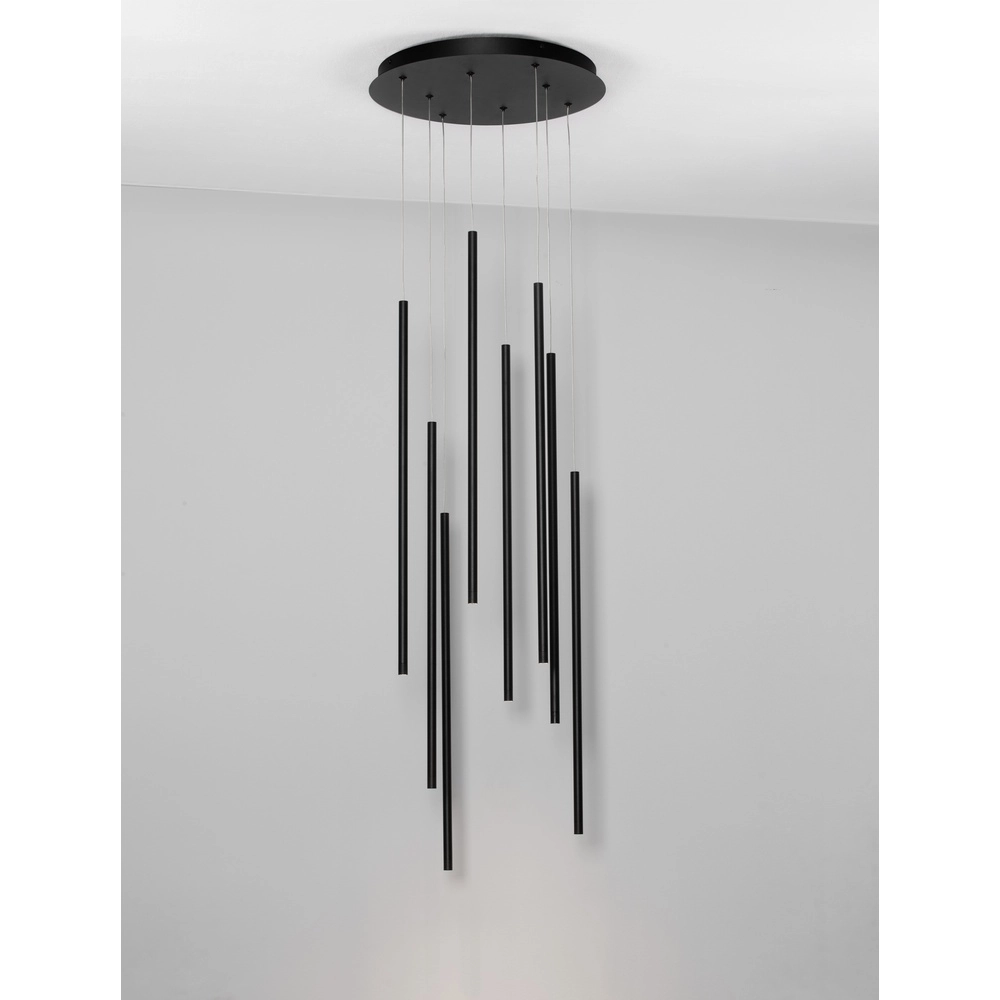 Design pendant lamp Elettra 8-light black