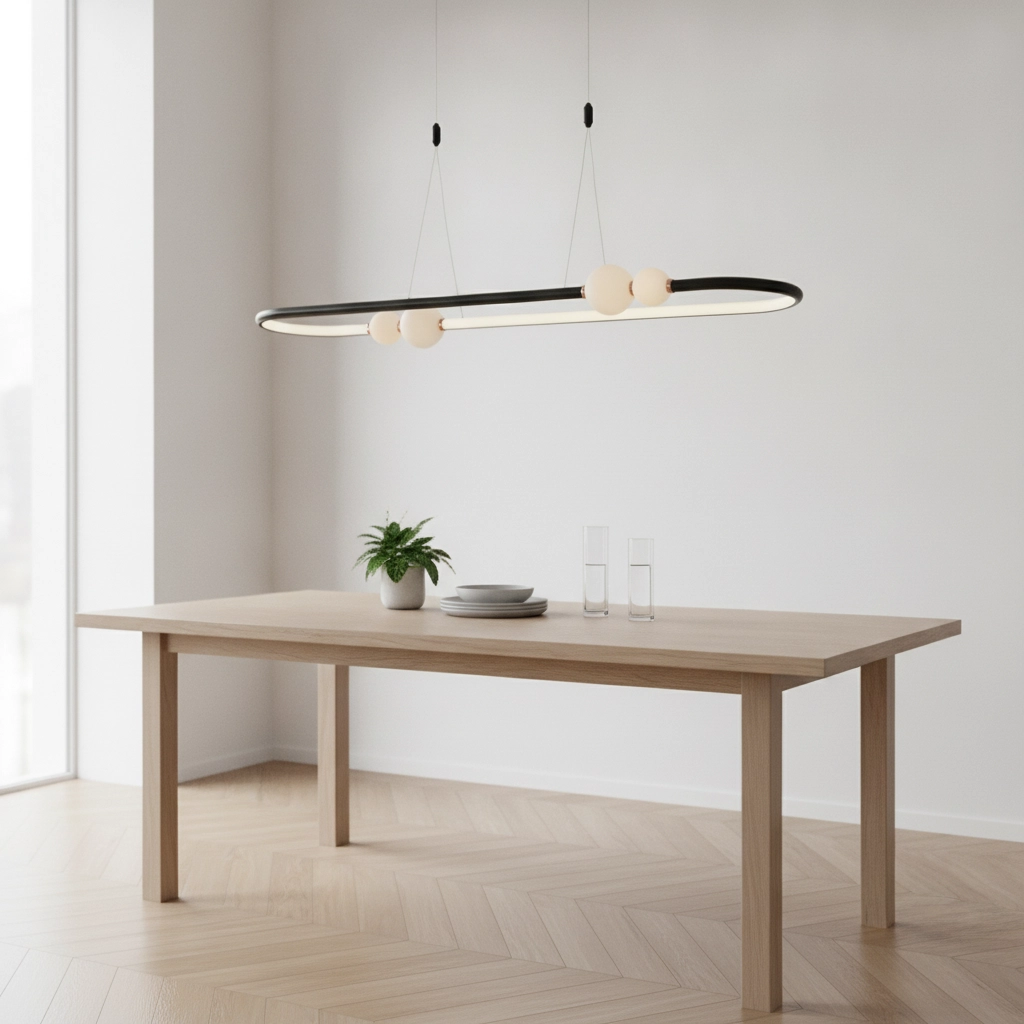 Pendant lamp Celia black and white oval