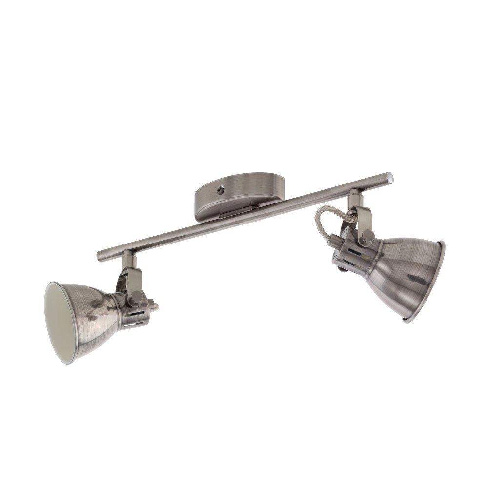 LED ceiling spot Seras 2-light nickel with cream