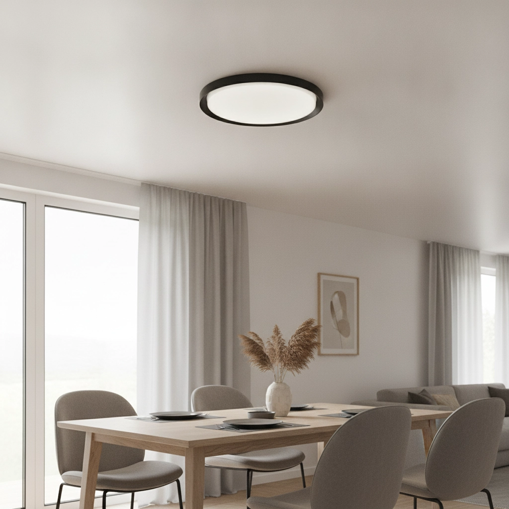 Ceiling light Troy black Ø 56cm