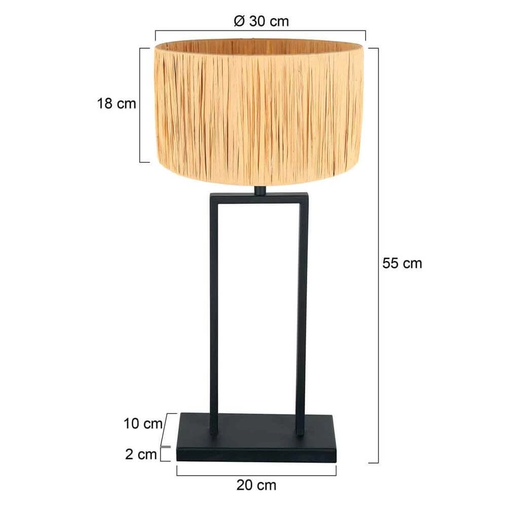 Table lamp 55cm Stang with straw-coloured hood Steinhauer 8712746173949