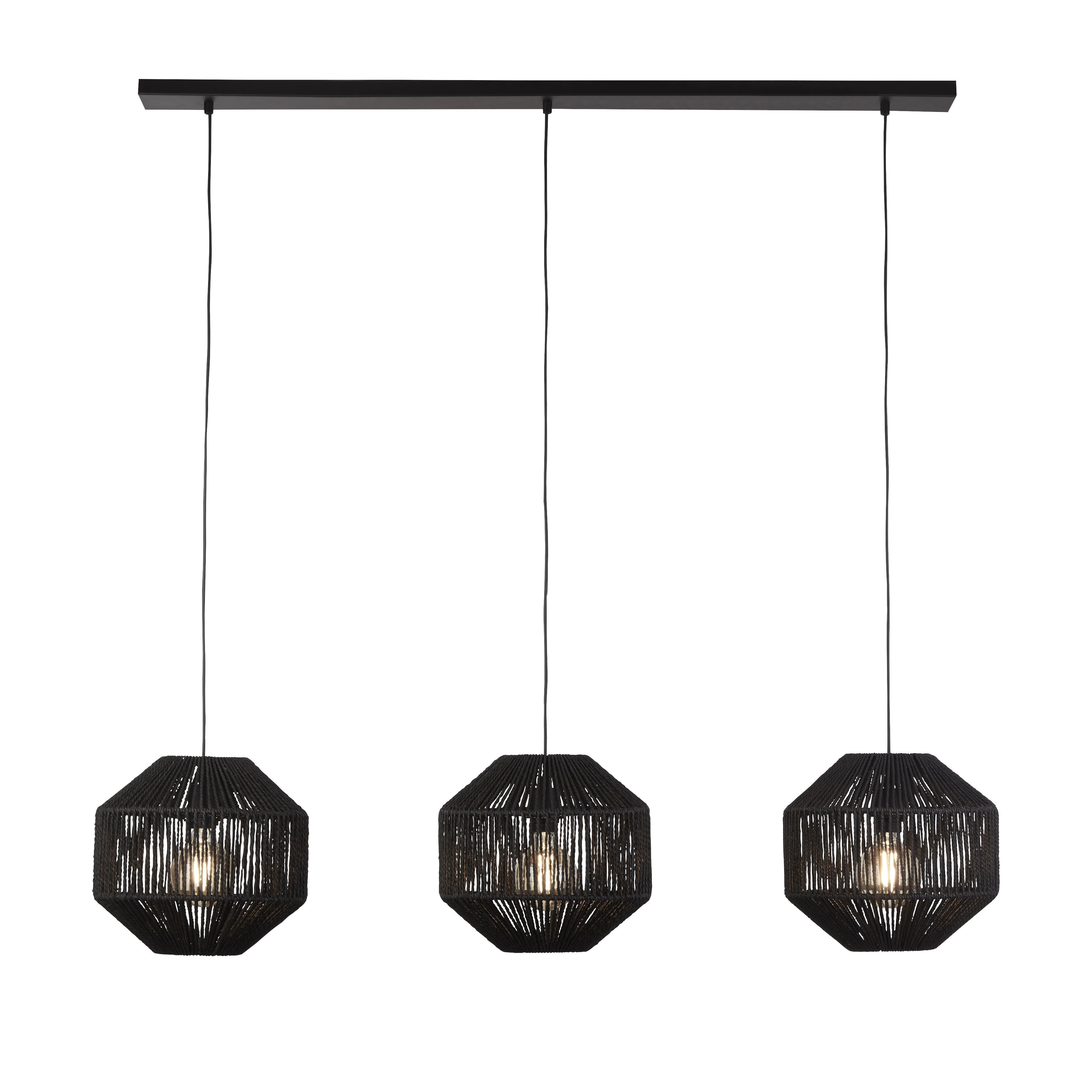 3-light pendant lamp Wicker