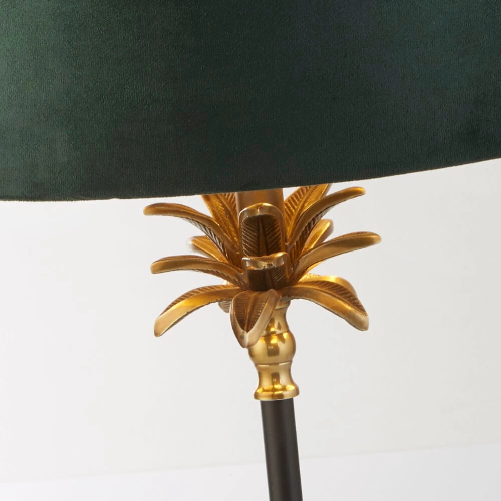 Table lamp Palm black with green hood Searchlight 5053423257396