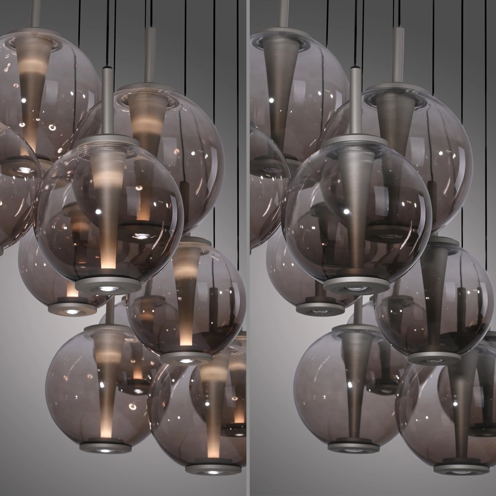 Pendant lamp Pure E-Infinty Bronce with amber glass Paul Neuhaus 4012248397886