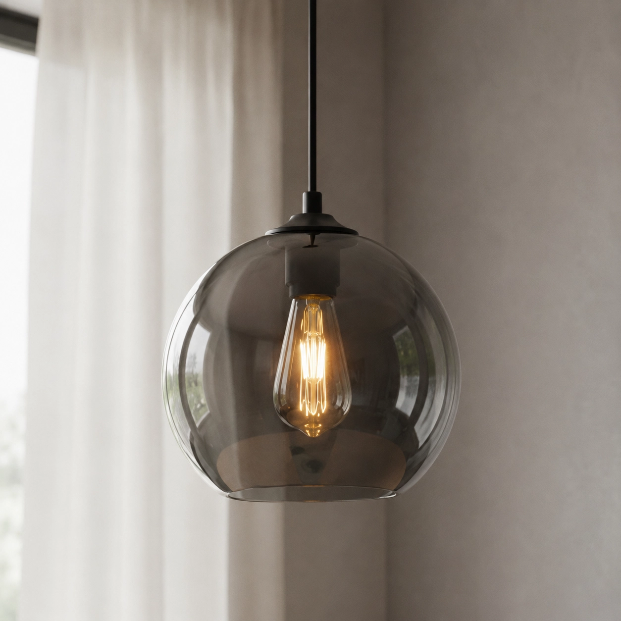 Design hanging lamp Marino gray glass Ø 25cm