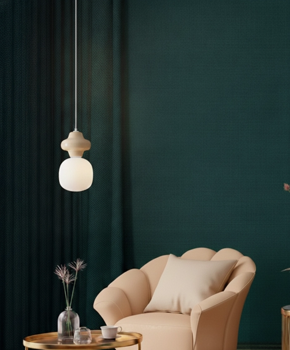 Pendant lamp Clio S yellow ceramic