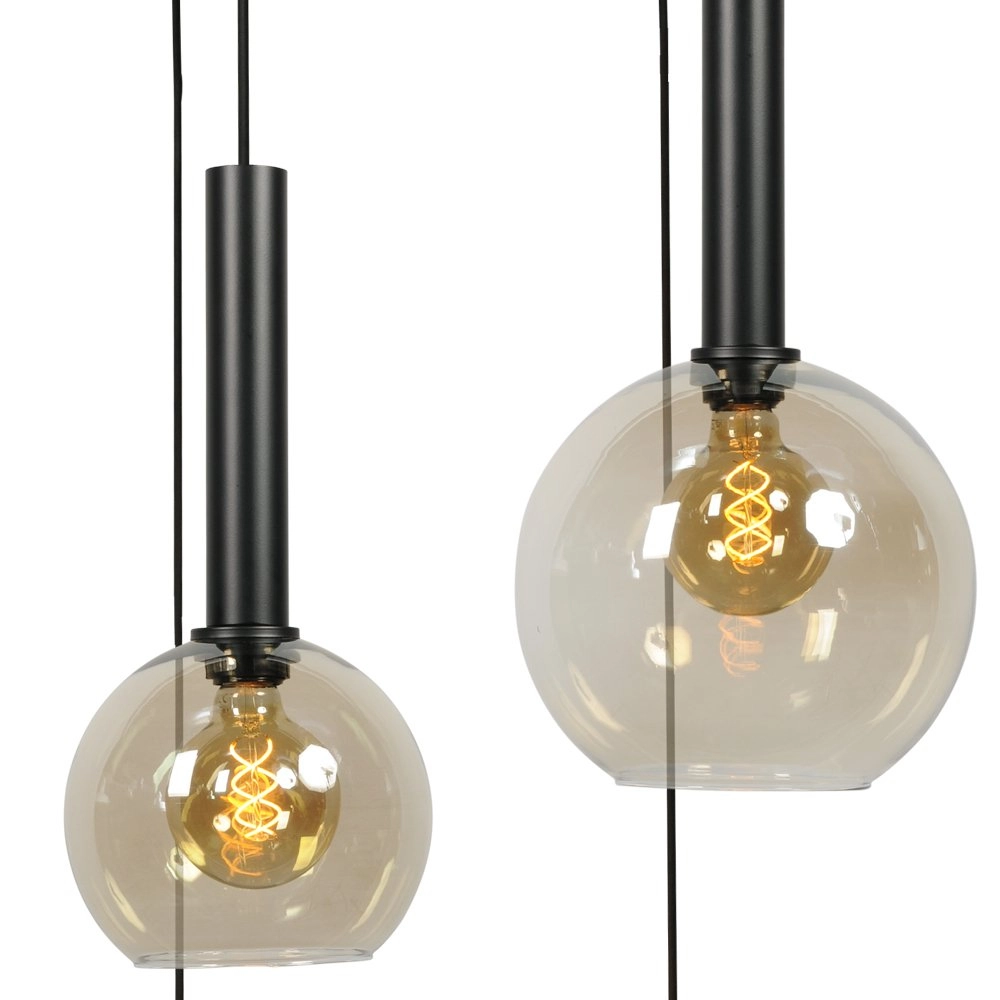Black hanging lamp Bella 5 lights with glass bulbs Masterlight 8718121255798