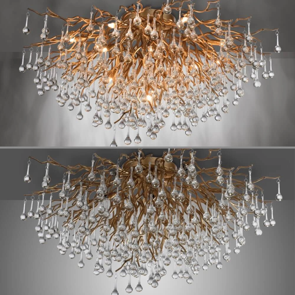 Chandelier Icicle brass 100cm Paul Neuhaus 4012248352106