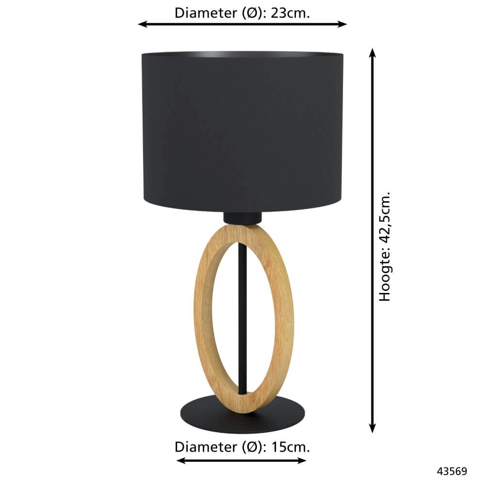 Black table lamp Basildon 1 Eglo 9002759435691