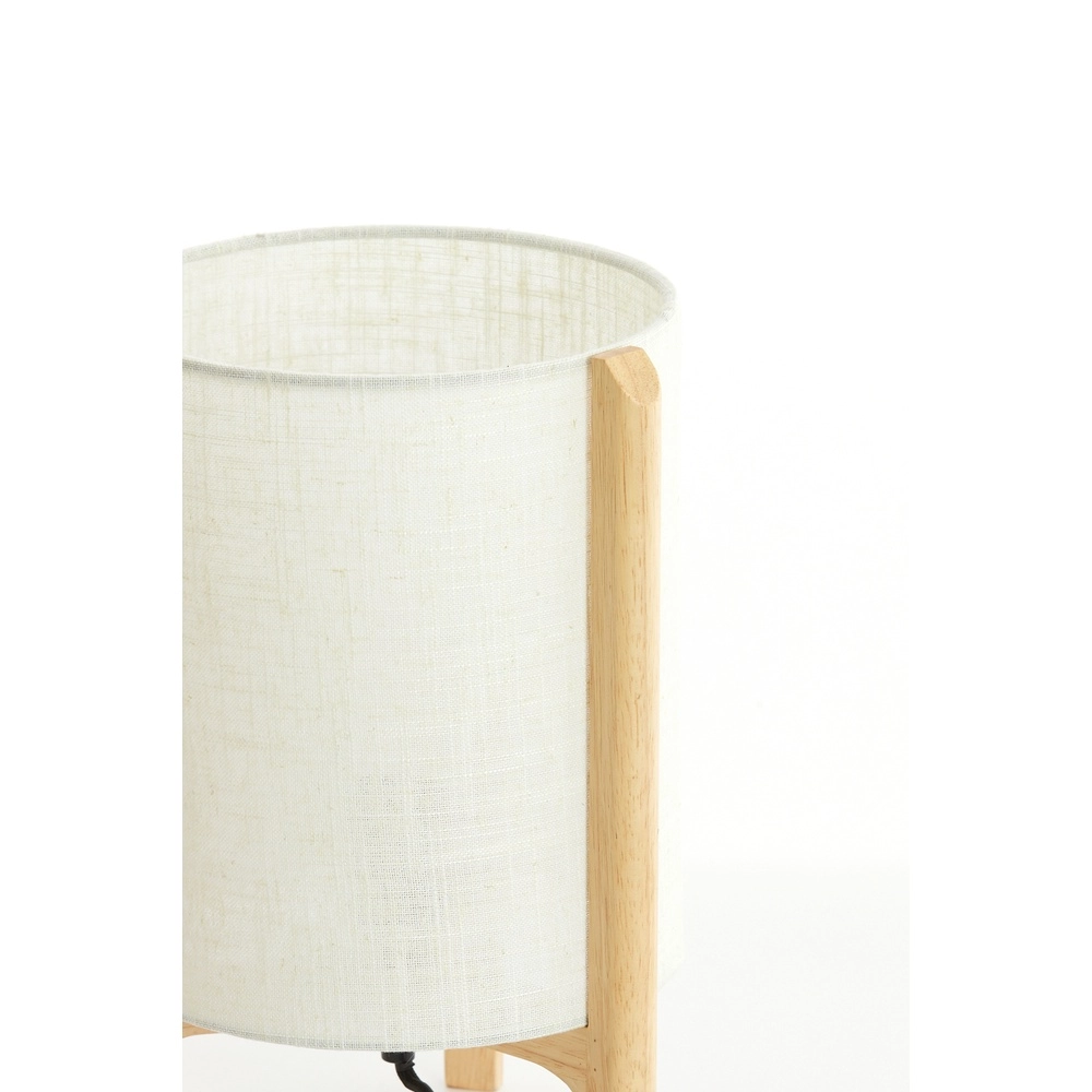 Table lamp Litto Ø 22cm - wood look with natural linen Light & Living 8717807792688