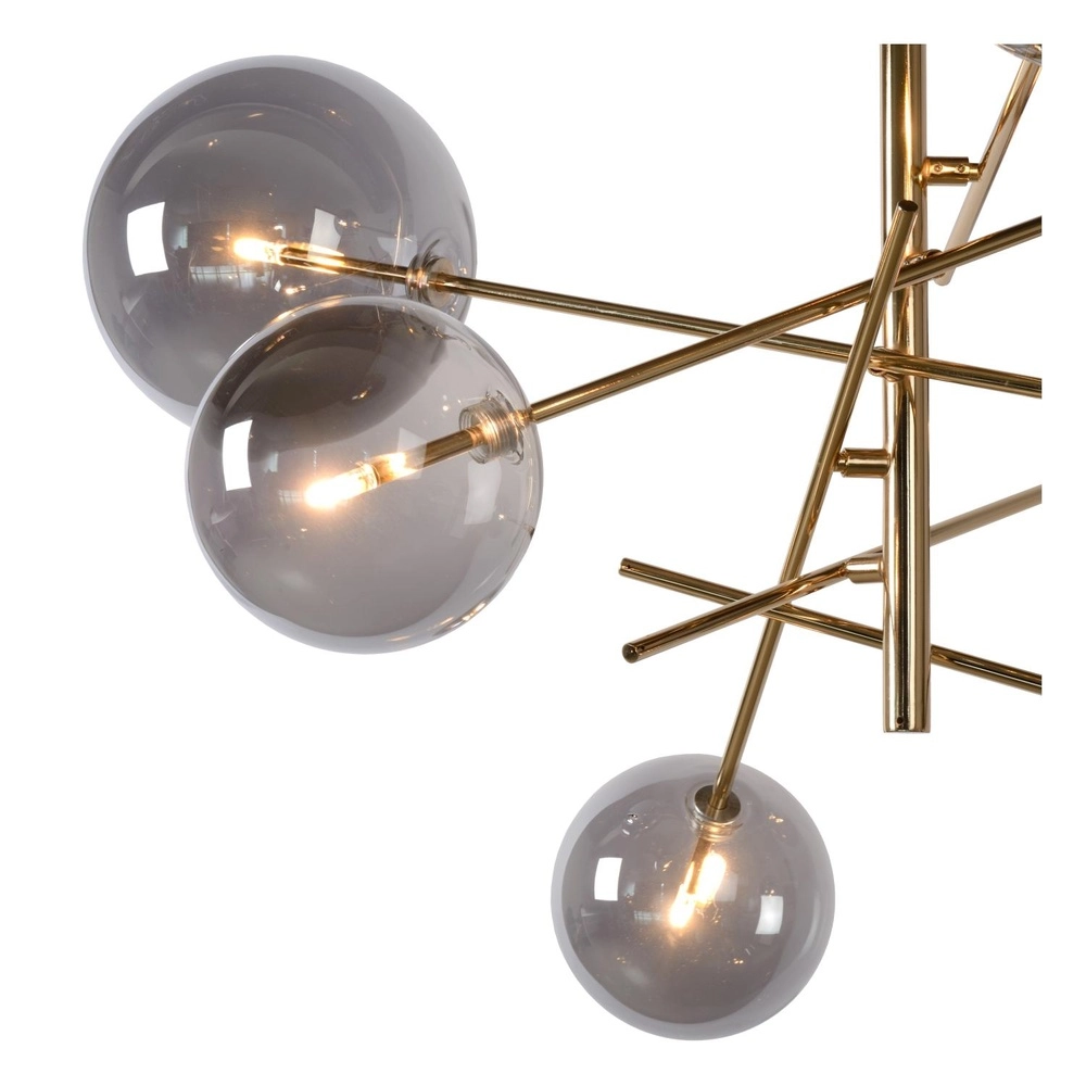 6-light pendant lamp Alara Gold with smoke balls Lucide 5411212461025